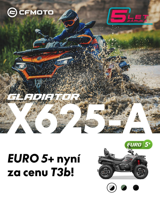 GLADIATOR X625-A v homologácii EURO 5+ – NOVÝ za cenu T3b!