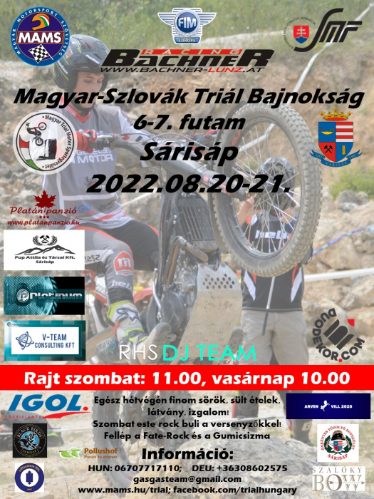 Otvorené medzinárodné majstrovstvá v triale Sarisap  20-21.8.2022