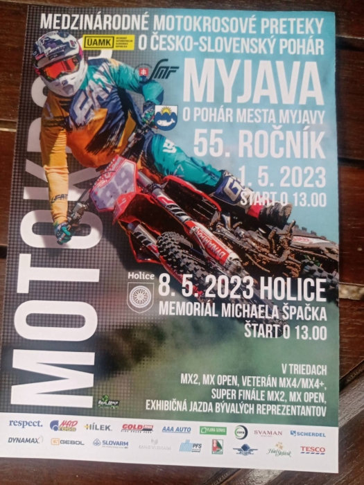 Prvomájový motokros v Myjave sa tento rok uskutoční ako Česko-slovenský pohár  "Memoriál M. Špačka"